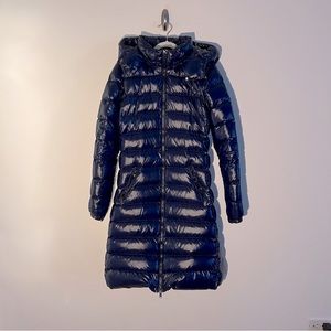 Aritzia Hudson long puffer high gloss indigo XS